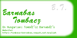 barnabas tombacz business card